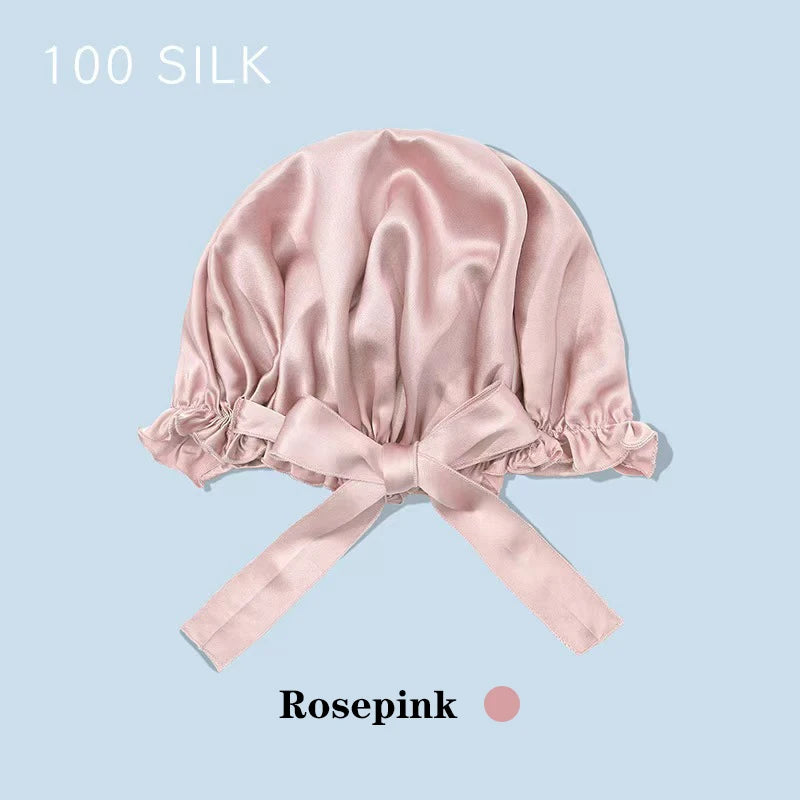 22 Momme 100% Mulberry Silk Bonnet Hair Wrap for Sleeping, Adjustable Silk Scrunchies Sleep Cap for Women Men Hair Care