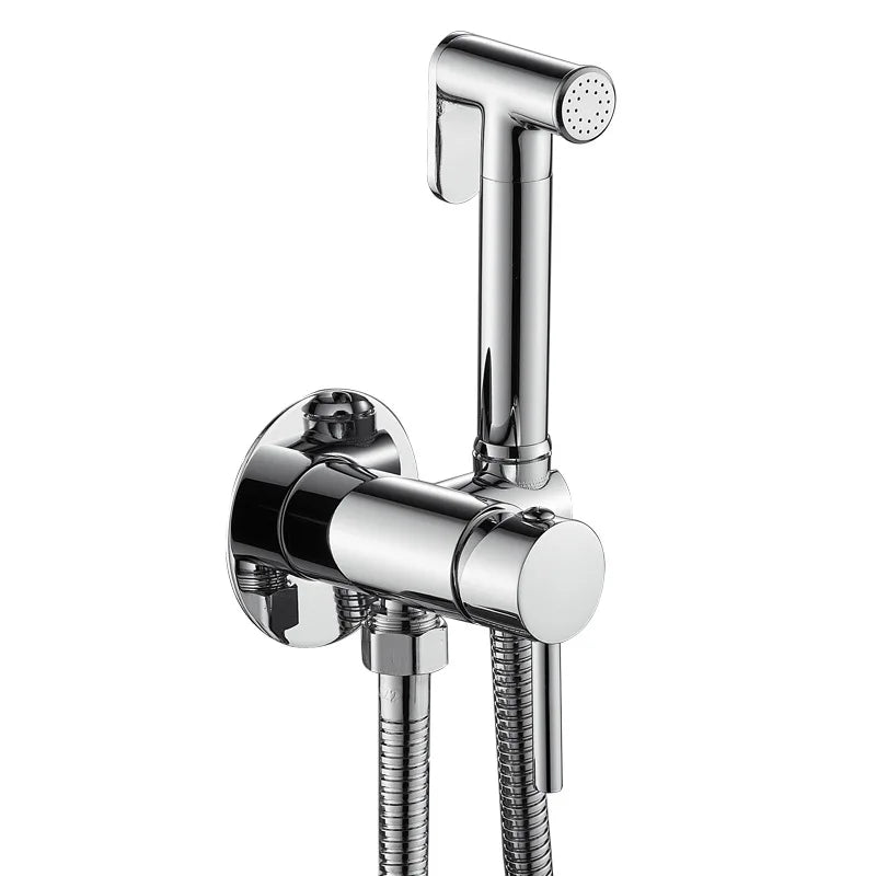 Elegantly Ontworpen Fliger Messing Handheld Bidet Sprayer - De Ultieme Hygiënische Douchekraan voor Uw Toilet met Warm en Koud Water Opties - Handig Draagbare Bidet Ervaring