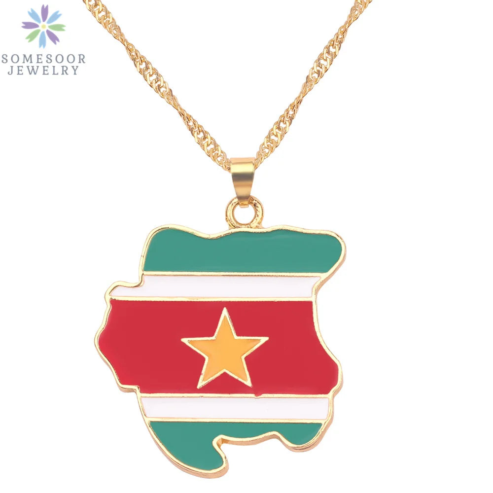 Stijlvolle SOMESOOR Afrikaanse nationale vlag ketting - Vier Nigeria, Ghana en Jamaica met hip-hop emaille hanger kettingjuwelen - Perfect cadeau voor vrouwen
