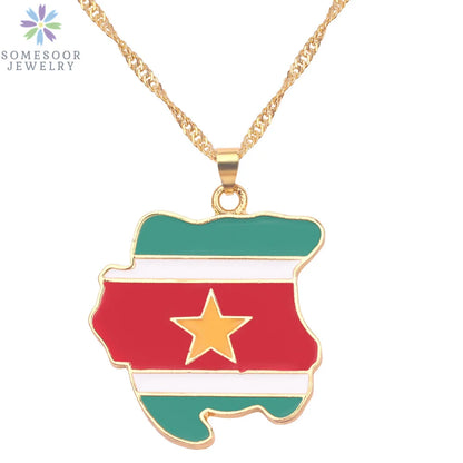 Stijlvolle SOMESOOR Afrikaanse nationale vlag ketting - Vier Nigeria, Ghana en Jamaica met hip-hop emaille hanger kettingjuwelen - Perfect cadeau voor vrouwen