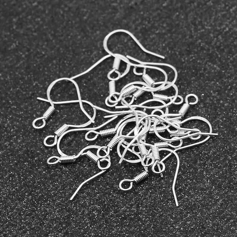 925 Sterling Silber Ohrhaken 100 Stück Ohrring Haken für DIY Schmuckherstellung Bastelbedarf