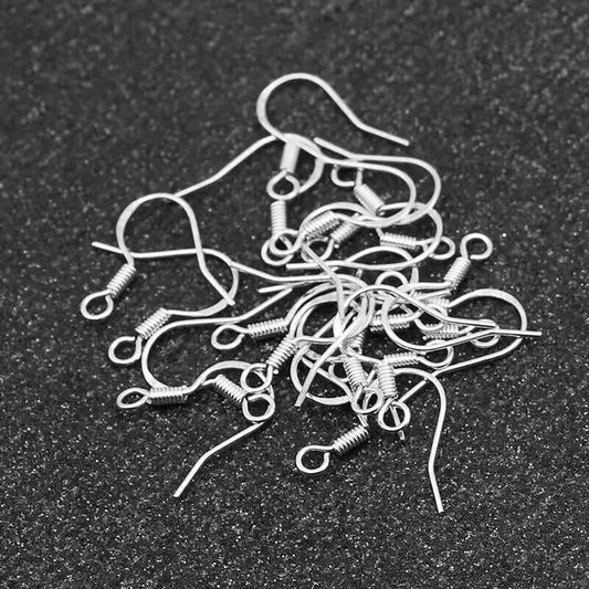 925 Sterling Silber Ohrhaken 100 Stück Ohrring Haken für DIY Schmuckherstellung Bastelbedarf