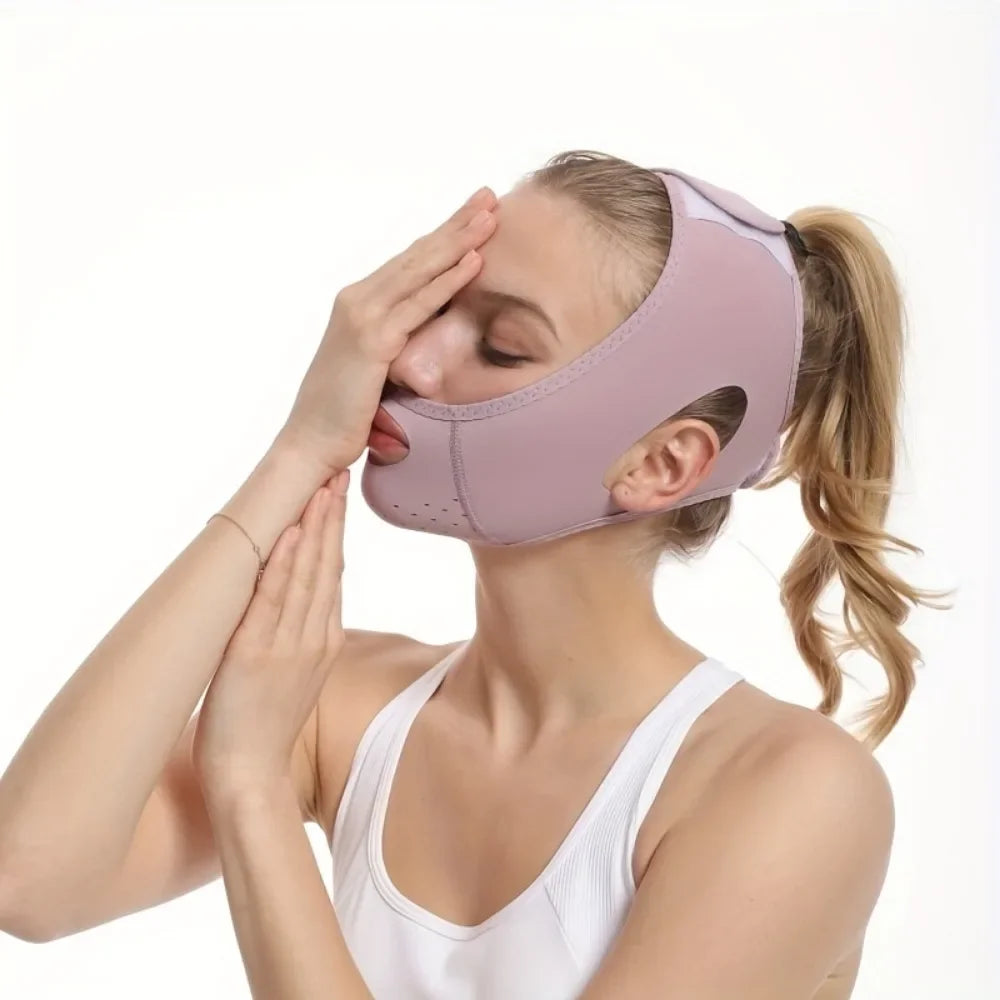 Revitaliserende V-Lijn Gezicht Slimmende Band voor Vrouwen - Anti-Rimpel Kin en Wang Lift Strap voor Ultieme Gezichtsmassage en Huidverzorging