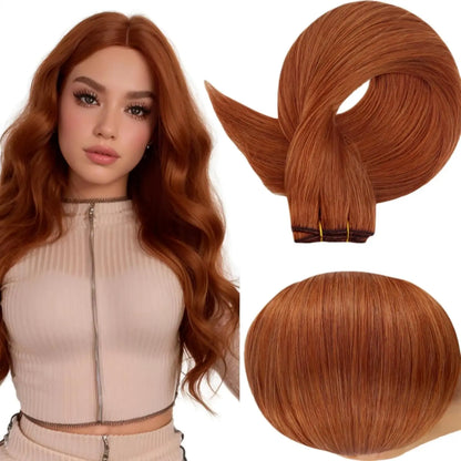 Verander Je Uiterlijk met Full Shine Ombre Blonde Menselijk Haar Weft Extensions - Zijdeachtig Steil 100g Remy Skin Dubbele Weft Bundels voor een Perfecte Salonafwerking!