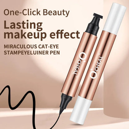 Ultimate Zwarte Eyeliner Stamp - Dubbelzijdige Waterdichte Vloeibare Pen voor Moeiteloze, Langdurige Ooglooks! Perfect Make-uptopper voor Vrouwen!