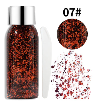 Sprankelende Lichaamsglittergel met Langdurige Pailletten voor Gezicht, Ogen en Haar - Perfect voor Feesten en Zeemeermin-geïnspireerde Looks, met Eenvoudige Verwijdering voor al je Podiummake-upbehoeften!
