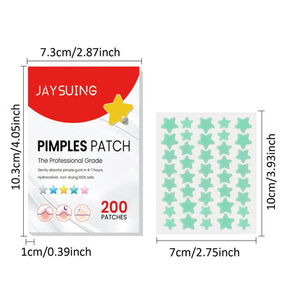 200 Stuks Hydrocolloïde Stervormige Acnepleisters voor Gemakkelijke Blemish Reparatie en Vervaging van Pimple Vlekken