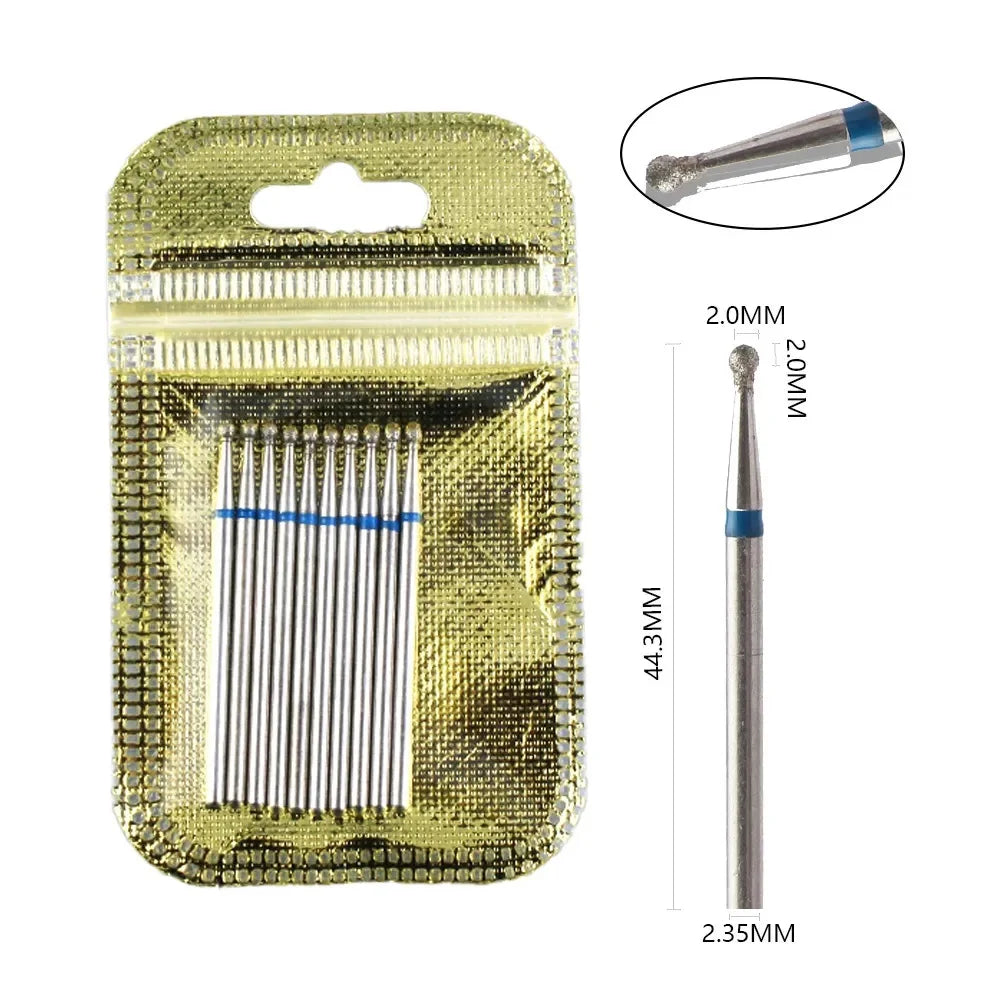 Ultimate 10-delige Diamanten Vijl Bit Set voor Perfecte Manicure & Pedicure met Elektrische Machine - Inclusief Borstel en Freesgereedschap