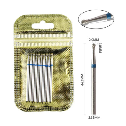 Ultimate 10-delige Diamanten Vijl Bit Set voor Perfecte Manicure & Pedicure met Elektrische Machine - Inclusief Borstel en Freesgereedschap