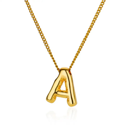 Stijlvolle Chunky Initial Hangertjes Kettingen voor Vrouwen - Gouden RVS A tot Z Bedels, Waterdichte Sieraden Perfect als Verjaardagscadeaus!