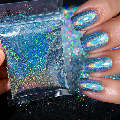 10g Blauw Groene Gloei-in-het-Donker Nagelpoeder - Luminieuze Pigmentstof voor Indrukwekkende Sieraden en Knutsel Decoraties