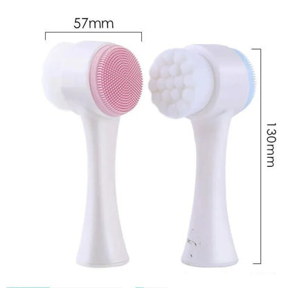 Revolutionaire 3D Dubbelzijdige Silicone Gezichtsreinigingsborstel met Zachte Haren - Handmatige Massage Exfoliator voor een Stralende Huid!