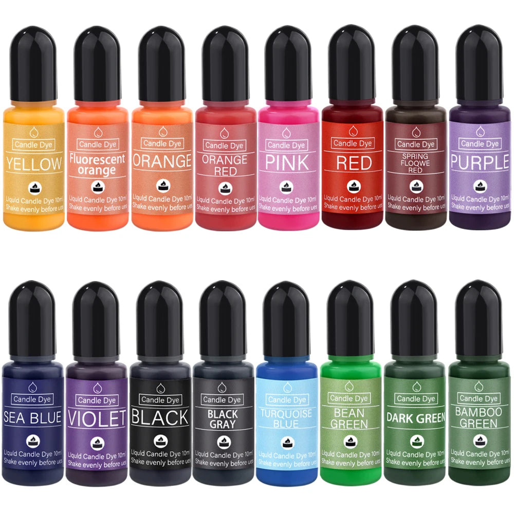 Liquid Candle Dye 10ml | Candle Colorant for Wax | Highly Concentrated Candle Making Supplies