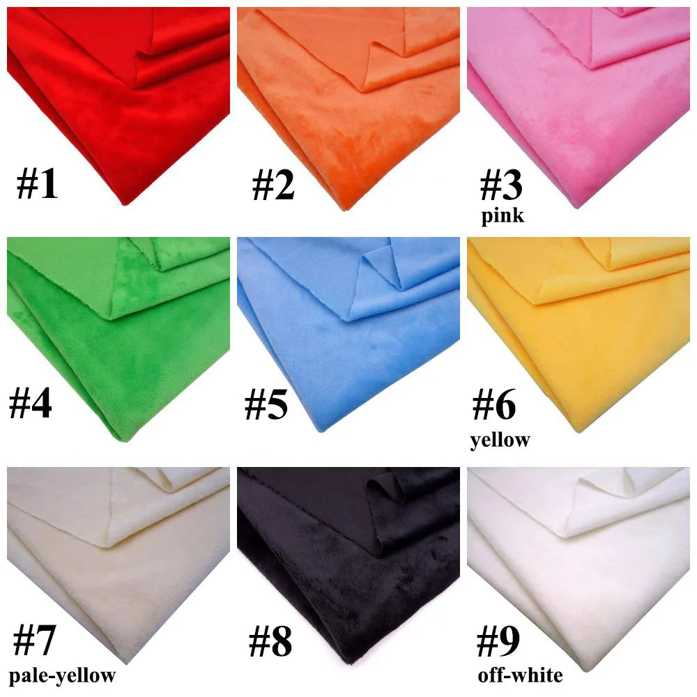 Super Soft Plush Minky Fabric Solid Color Fleece for Dolls Toys DIY Sewing Patchwork Home Textile