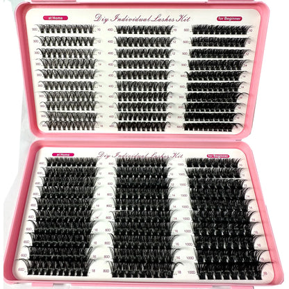 Adembenemende 570/640 stuks Individuele Cluster Wimpers - Dikke & Fluffy 30D/100D Mix Lengte voor Perfecte Doe-Het-Zelf Extensions!
