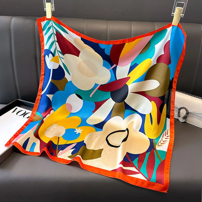 2024 Elegante Zijden Kattenprint Sjaal - Stijlvolle Hoofddoek & Sjaaltje voor Vrouwen - Luxueuze Satijnen Vierkante Sjaal & Multifuntionele Hijab Bandana
