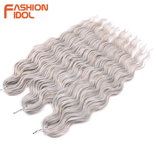 Anna Haar 24-Inch Ombre Blonde Losse Diepe Golf Vlecht Extensions - Watergolf Draaien Haak Krullend Haar voor Indrukwekkende Stijlen!