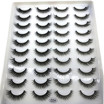 2023 Premium 20 Pairs Natuurlijke Lange 3D Minks Valse Wimpers Makeup Kit - Prachtig Gecontroleerde Mink Wimper Extensies voor Verbluffende Ogen!