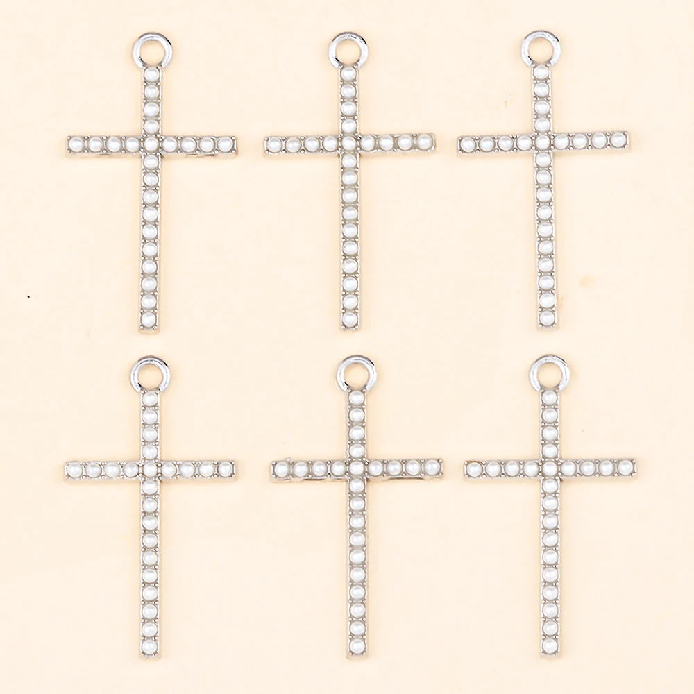 Crystal Cross Charms Gold Silver Crucifix Jewelry Making Supply