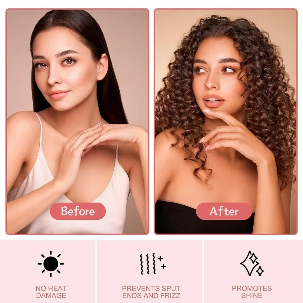 Zijden Slaap Krulband - Moeiteloze Hittevrije Haarrollers voor Beautiful Krullen!