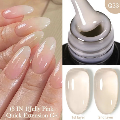LILYCUTE 7ML Snelle-Extensions Nagelgel - Semi-permanente Acryl Kristalwit & Helder Nude Nagellak voor Prachtige UV Opbouw
