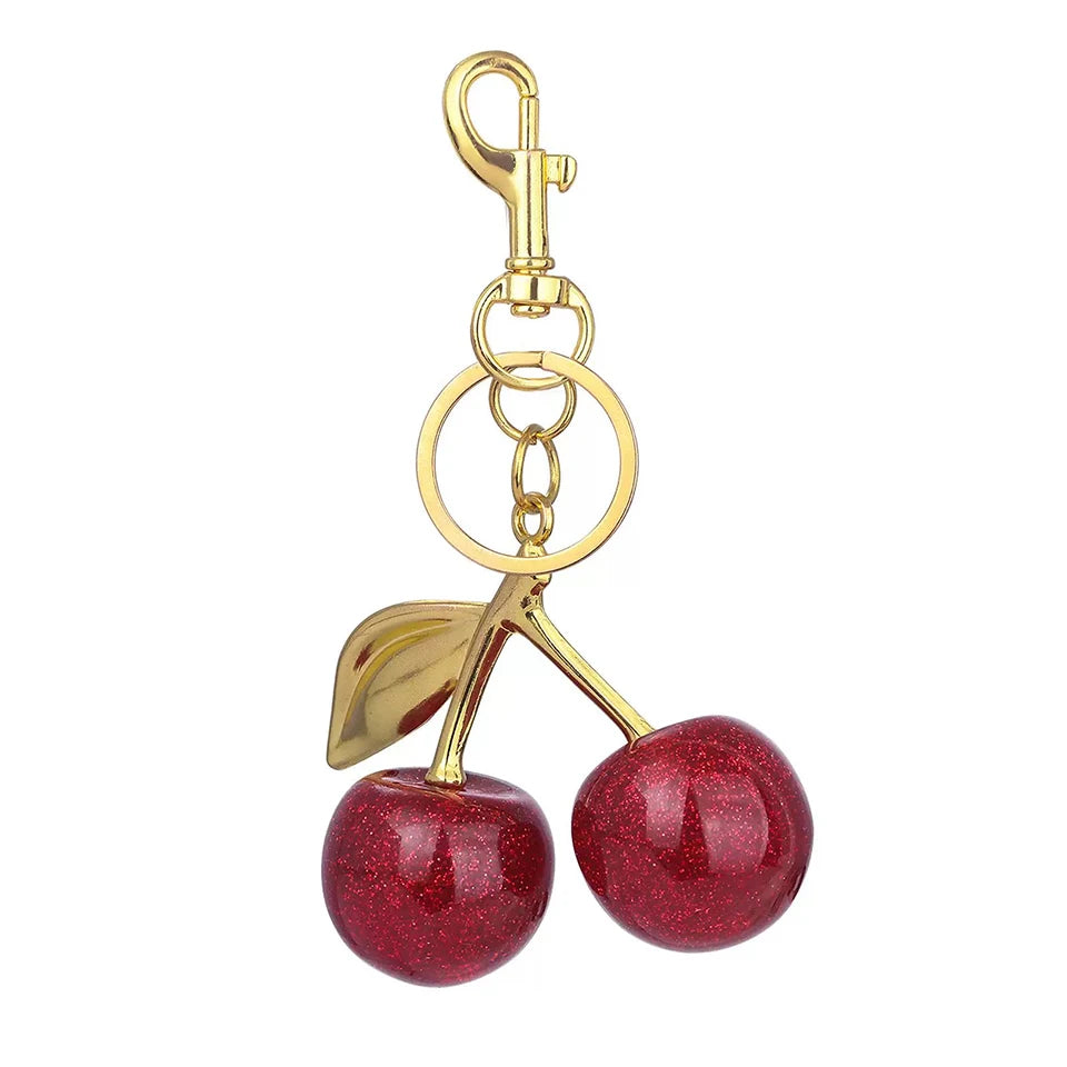 ZAKOL Stijlvolle Rode Kers Sleutelhanger - Vrolijke Zomerfruit Hanger Sleutelhanger voor Mannen en Vrouwen - Perfecte Sieraden Tasaccessoire Cadeau
