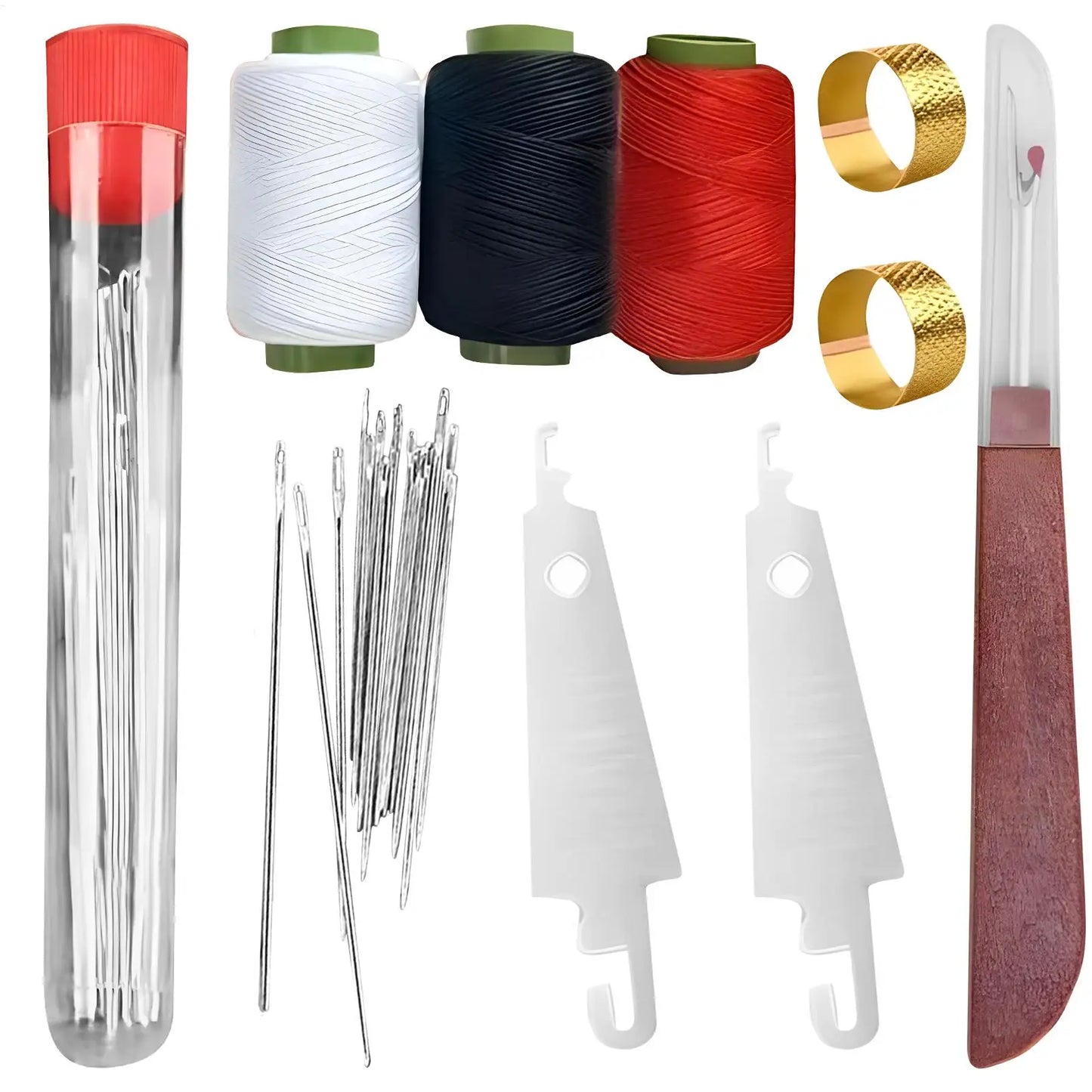Kit de couture portable 37 pièces aiguilles fils outils couture réparation rapide broderie loisirs créatifs