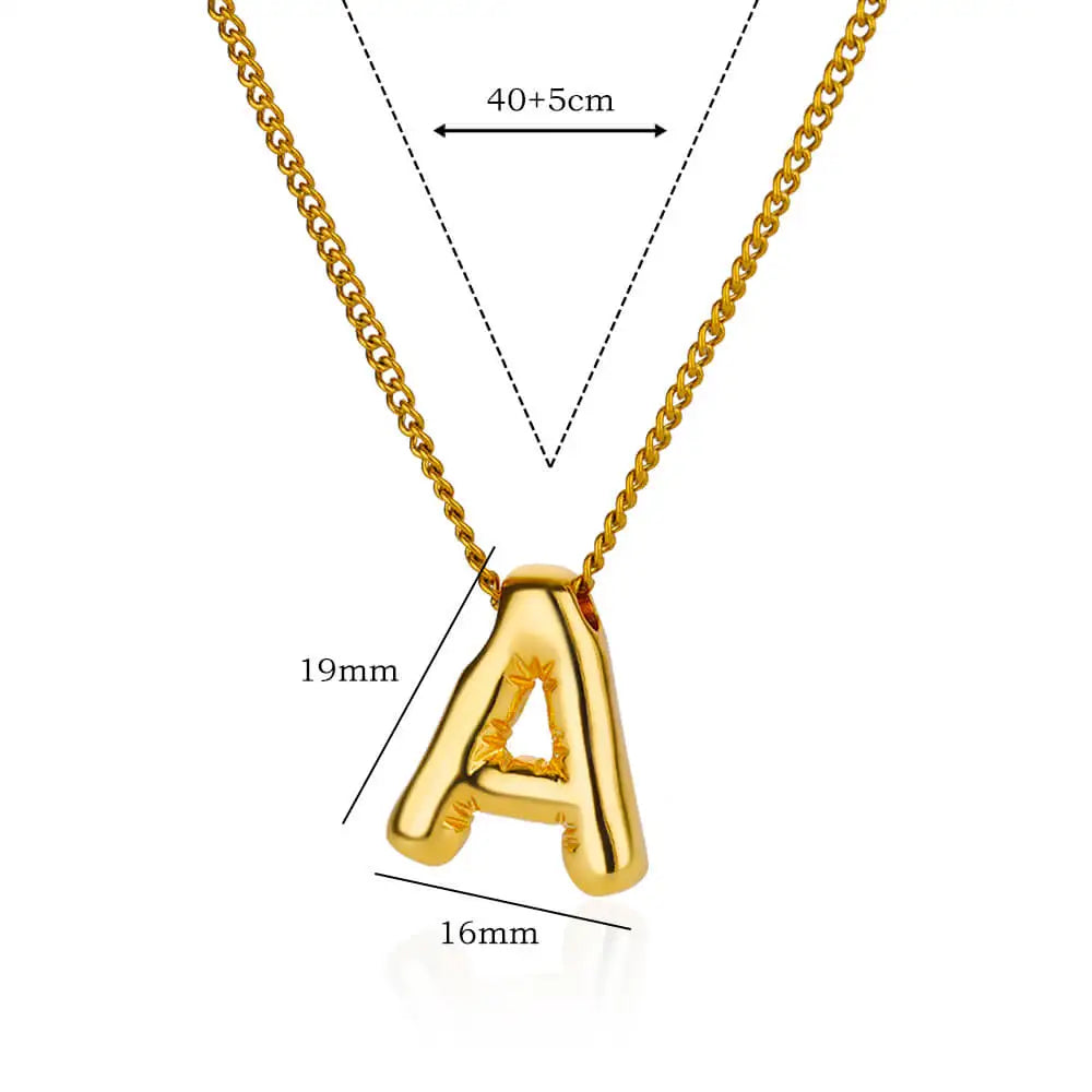 Stijlvolle Chunky Initial Hangertjes Kettingen voor Vrouwen - Gouden RVS A tot Z Bedels, Waterdichte Sieraden Perfect als Verjaardagscadeaus!