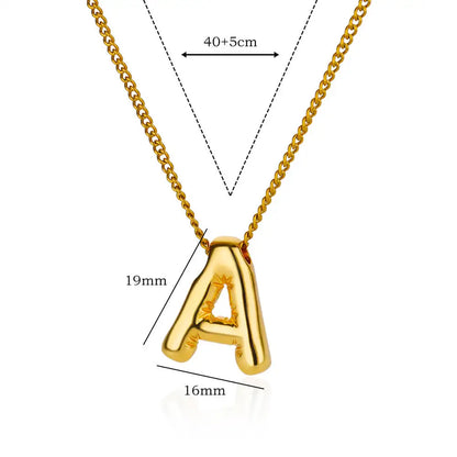 Stijlvolle Chunky Initial Hangertjes Kettingen voor Vrouwen - Gouden RVS A tot Z Bedels, Waterdichte Sieraden Perfect als Verjaardagscadeaus!