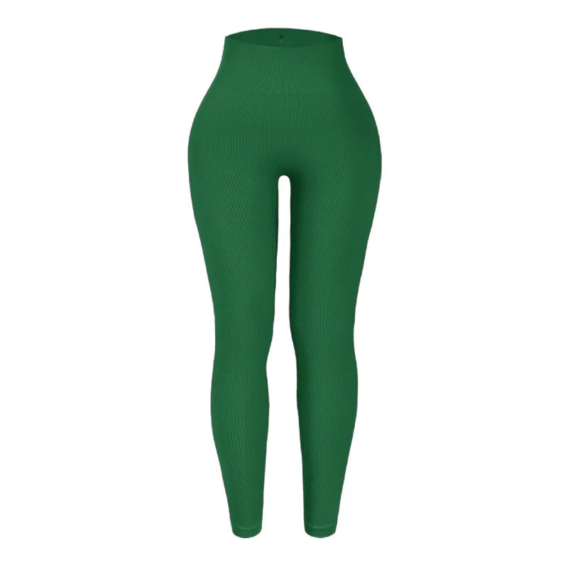 Verhoog je training met hoge taille naadloze gebreide yoga leggings voor vrouwen - stijlvol, slankmakend en perfect voor hardlopen en fitness!