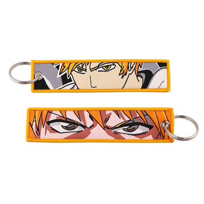 Stijlvolle Japanse Anime Geborduurde Sleutelhangers – Perfecte Sleuteltags voor Motorfietsen, Auto's en Rugzakken – Trendy Sleutelhanger Cadeaus voor Vrienden!