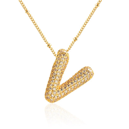 Prachtige Luxe Zirkon Kristal 26 Engelse Letters RVS Kettingen voor Vrouwen – Trendy Choker Ketting Sieraden Groothandel