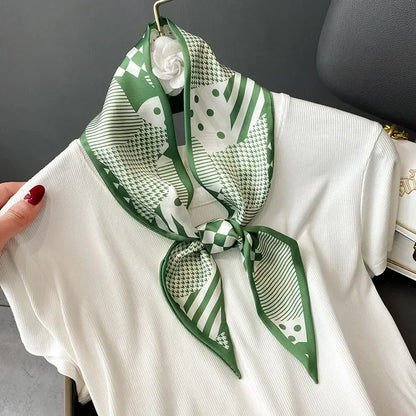 Trendy Floeiende Satijnen Zijde Haar Riem Sjaal voor Vrouwen – Stijlvolle Nekstrik, Tas Sjaal en Skinny Haarband – 2024 Collectie
