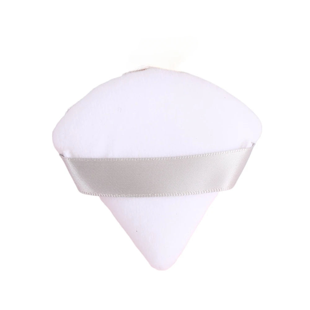 Set van 1 of 2 Zachte Driehoekige Fluwelen Poederpads voor Een Vlekkeloze Make-up Toepassing - Wasbaar, Lichtgewicht en Perfect voor Gezichtspoeder!
