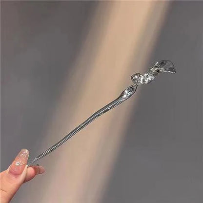 Elegante gepersonaliseerde metalen haaraccessoire, minimalistische Chinese haarspriet, ideaal voor een punkstijl, ontwerpen haarspeld voor vrouwen, unieke haarpen, 1 stuk.