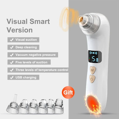 Geavanceerde Gezichts Blackhead en Acne Verwijderaar Machine – Verhitte Elektrische Extractor voor Diepe Reiniging en Panneloze Huid