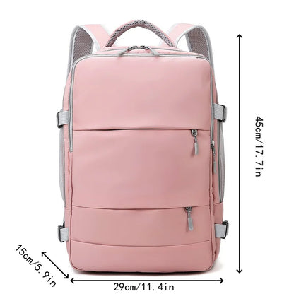 Stijlvolle en Veilige Vrouwen Reisrugzak - Ruim, Waterdicht, Diefstalbestendig Ontwerp met Bagagestrap voor Laptops en Meer!