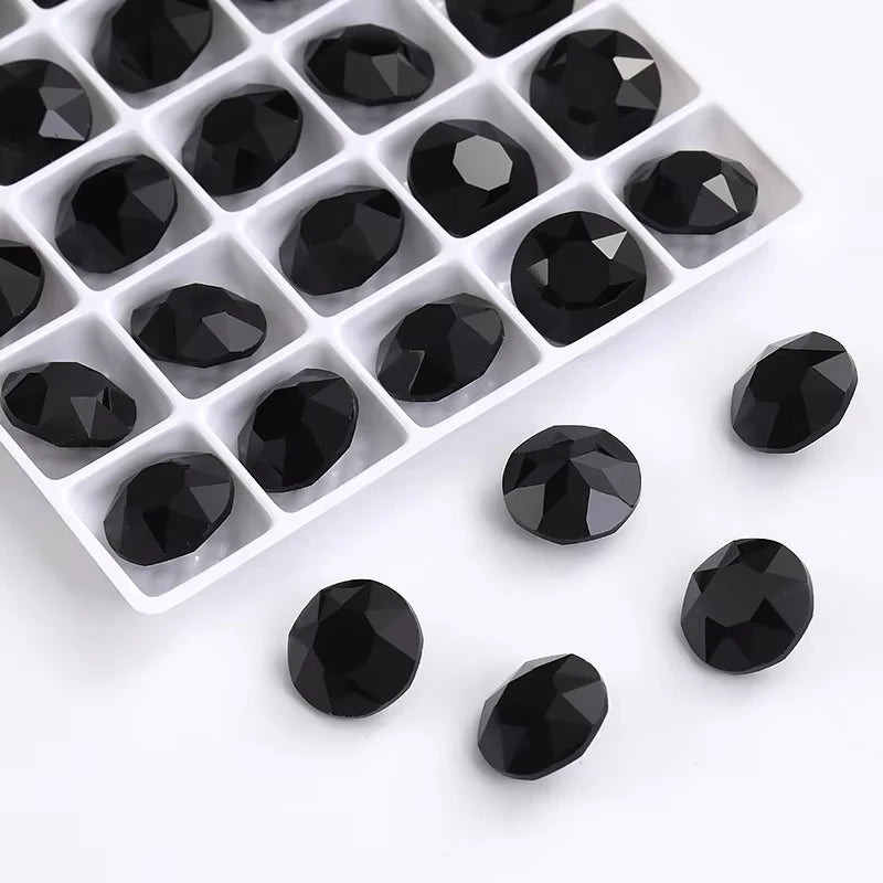 20 Pieces of Round K9 Glass Rhinestones Pointback Crystal 32 Facet Loose Stones for Jewelry Making Nail Art Garment Decor