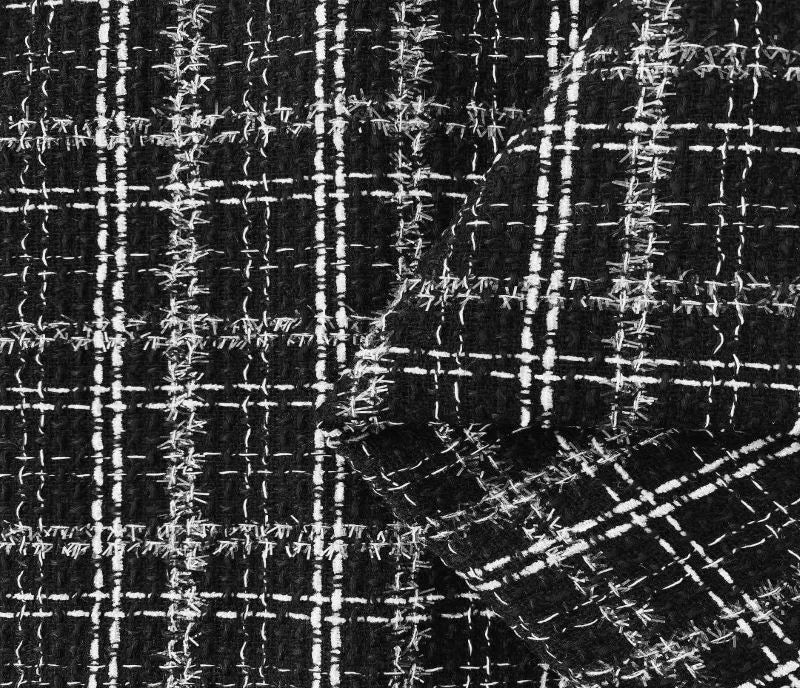 Wool Tweed Fabric Plaid Woven Tweed for Coat Dress Sewing Autumn Winter DIY Clothing Fabric