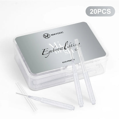 MAYOOC Mini Oogbrauwborstel Set – Wegwerp Oogbrowlifting & Permanent Borstels met Buigbare Microapplicators voor Perfecte Wimpertoepassing