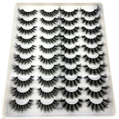 2023 Premium 20 Pairs Natuurlijke Lange 3D Minks Valse Wimpers Makeup Kit - Prachtig Gecontroleerde Mink Wimper Extensies voor Verbluffende Ogen!
