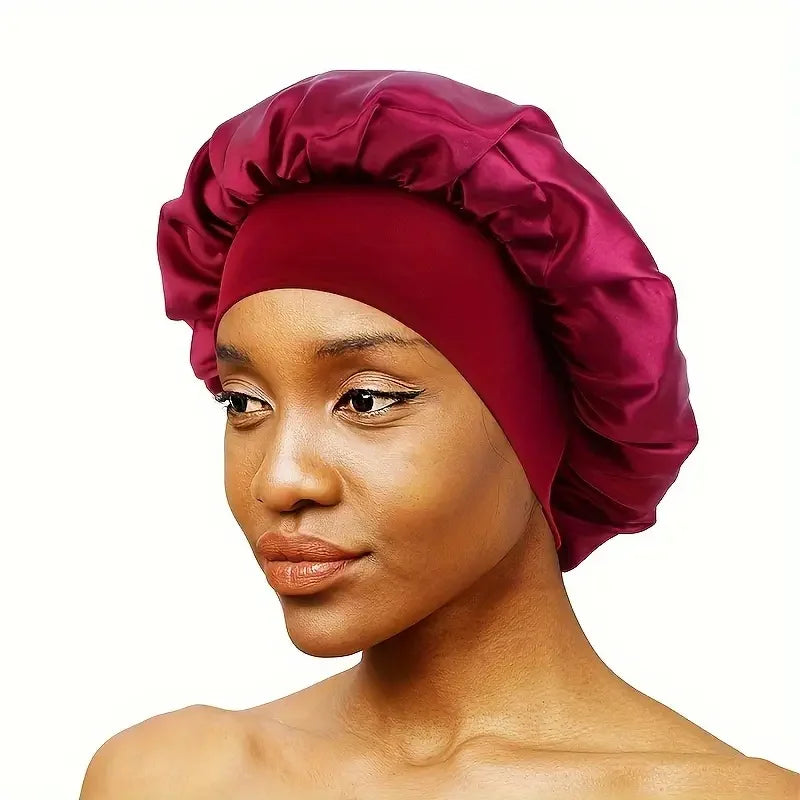 Satin Bonnet Silk Hair Bonnet Sleeping Sleep Bonnets Large Wide Soft Band for Curly Hair Braids Women's Night Cap for Hair Care