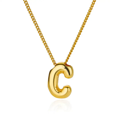 Stijlvolle Chunky Initial Hangertjes Kettingen voor Vrouwen - Gouden RVS A tot Z Bedels, Waterdichte Sieraden Perfect als Verjaardagscadeaus!