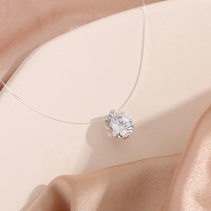Glamoureuze Transparante Vistrap Vrouwen Chokers met Sprankelende Kristallen Ballen Hangers – Elegante Bruiloft Hals Sieraden en Stijlvolle Accessoires