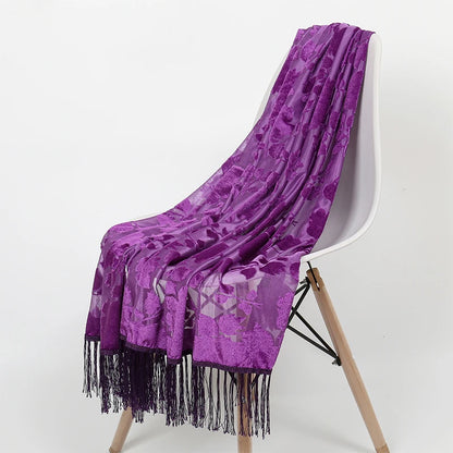 2024 Trendy Dames Bloemen Kant Gradient Zijde Sjaal - Perfecte Lente Sjaal & Wrap voor Stranddagen