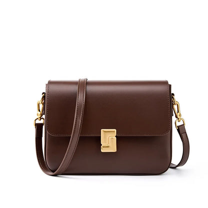 Stijlvolle Dames Echt Leren Schoudertas - Premium Rundslederen Crossbody Essentials