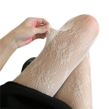 Verleidelijke Bloemen Fishnet Panty voor Vrouwen - Stijlvolle Doorzichtige Netpanty Lingerie