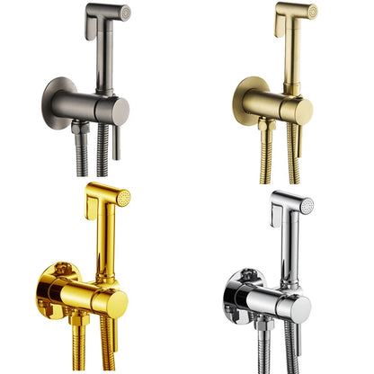 Elegantly Ontworpen Fliger Messing Handheld Bidet Sprayer - De Ultieme Hygiënische Douchekraan voor Uw Toilet met Warm en Koud Water Opties - Handig Draagbare Bidet Ervaring