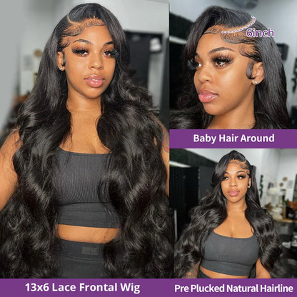 Premium 13x6 HD Lace Frontale Perucq - Luxe 13x4 Body Wave Menselijk Haar Perucq voor Zwarte Vrouwen - Prachtige 30-40 Inch Lace Front Menselijk Haar Perucq