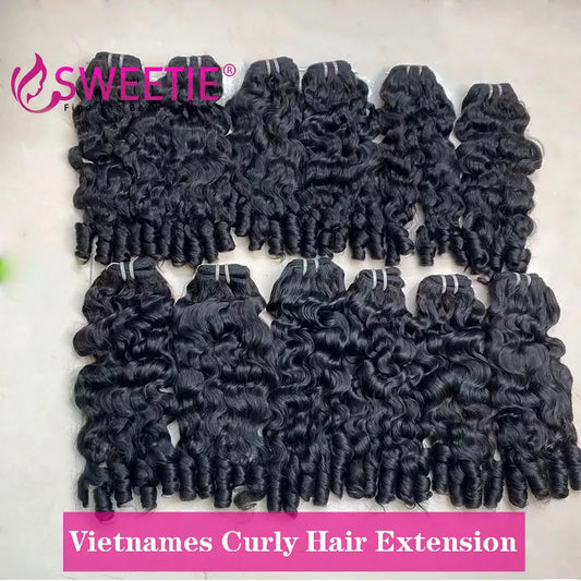Luxueuze 12A Birmese Pix Krullen Mensenhaar Bundels - Premium Vietnamese Rauwe Virgin Haar Weave met Prachtige Oceaan Spiralen Krullen